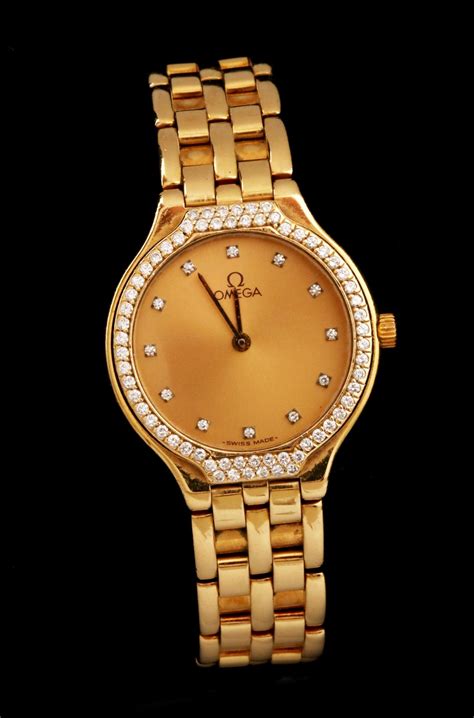 omega women's watch with diamonds|gold omega watches ladies.